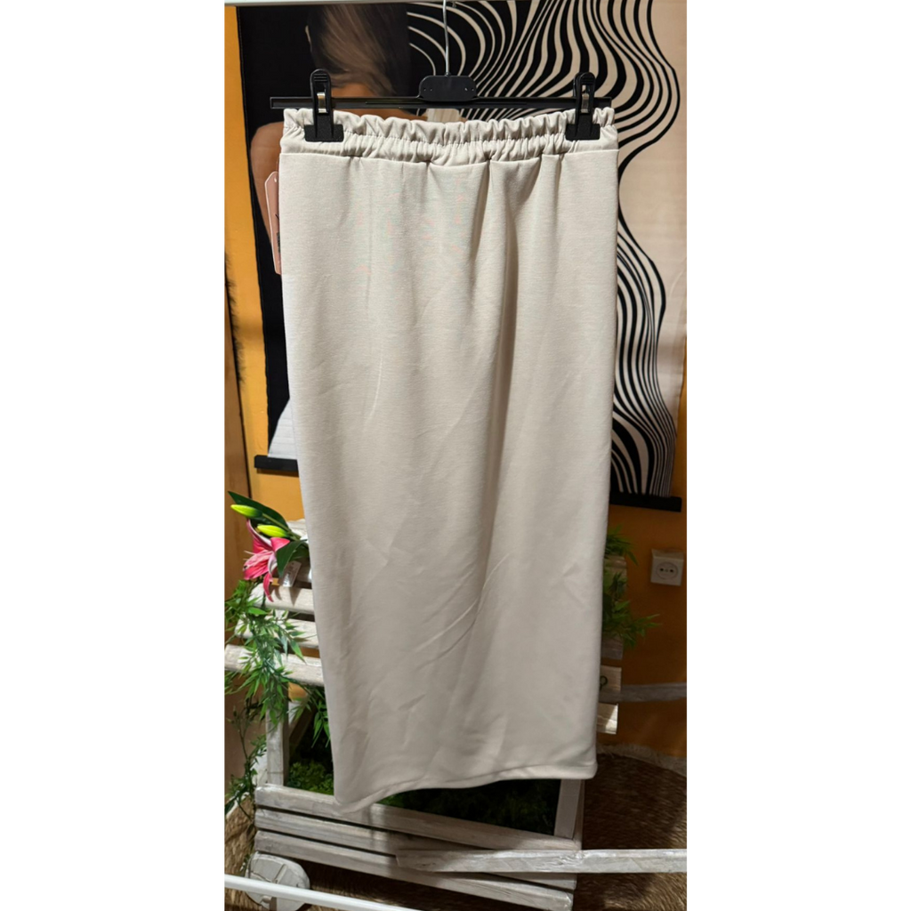 Falda Midi Urban Soft | Cintura Elástica y Cordón | Amarilla, Celeste, Negra y Beige