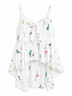 Blusa Flamingo – Estampado Cactus y Flamencos