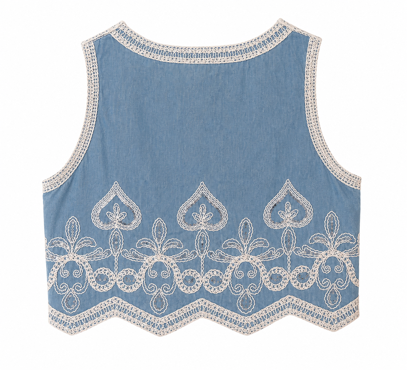 Chaleco Denim Boho Corazón