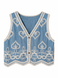 Chaleco Denim Boho Corazón