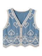 Chaleco Denim Boho Corazón