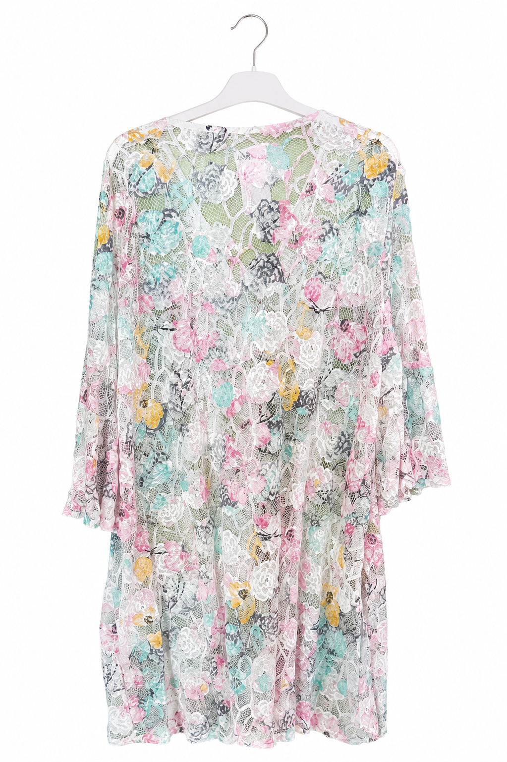 Caftán de Playa Boho Encaje Floral Ajustable