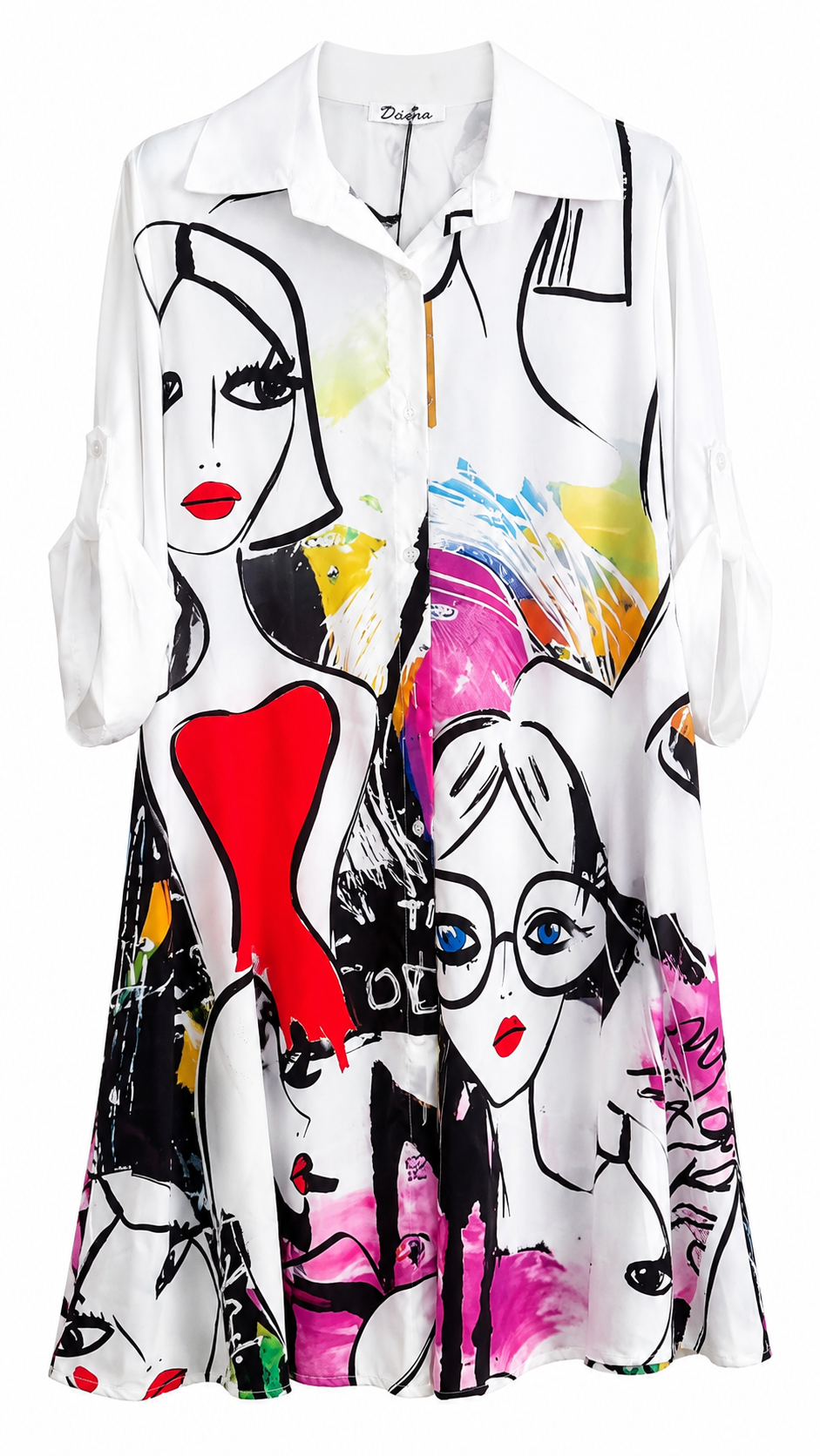 Vestido Camisero Pop Art Mujer