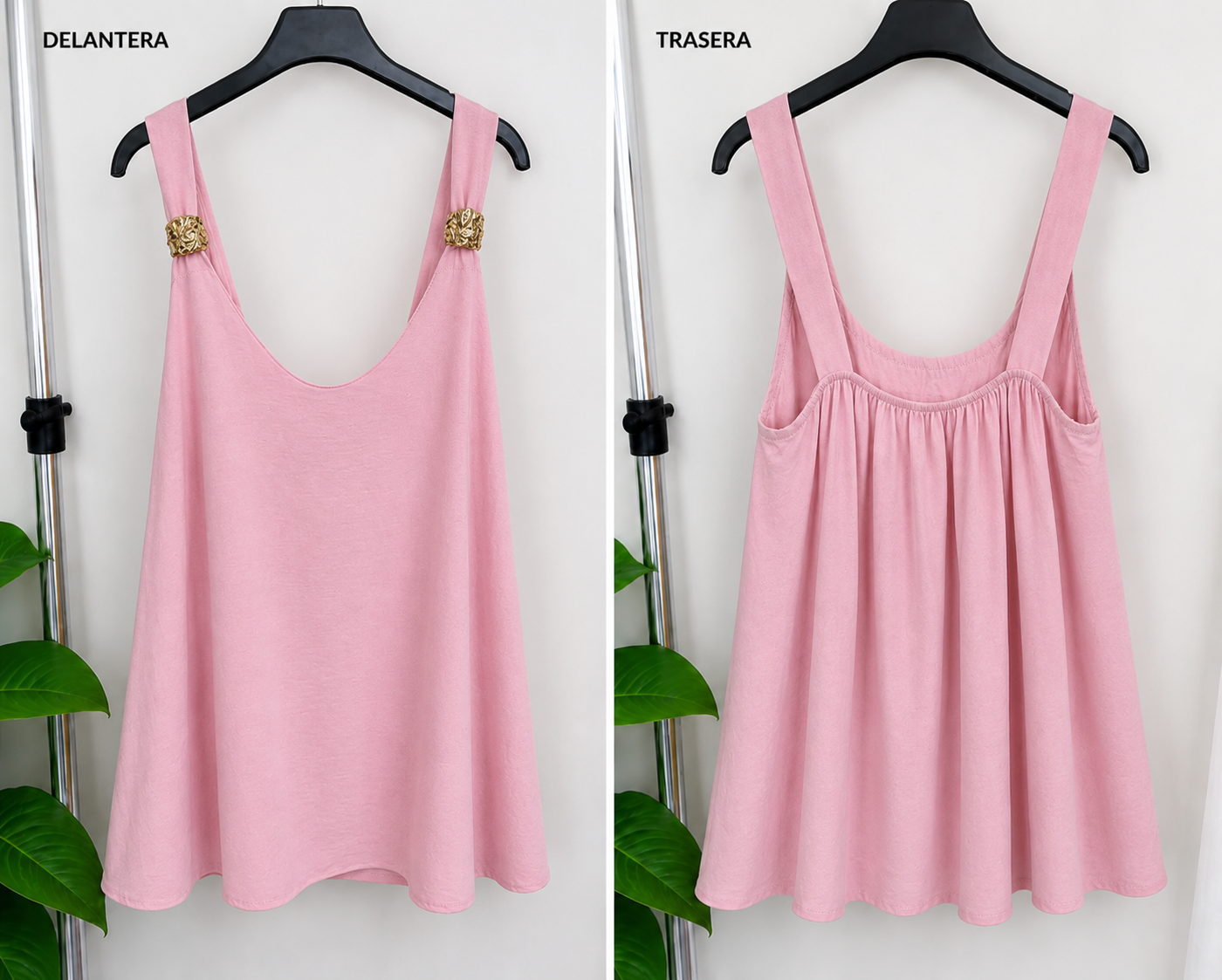 Blusa Fluida “Solara” con Detalle Dorado