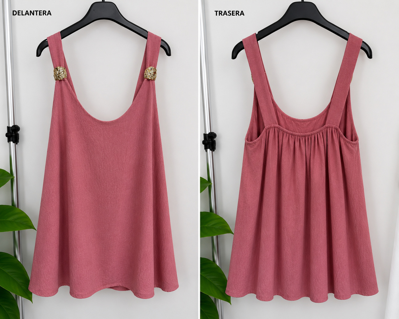 Blusa Fluida “Solara” con Detalle Dorado