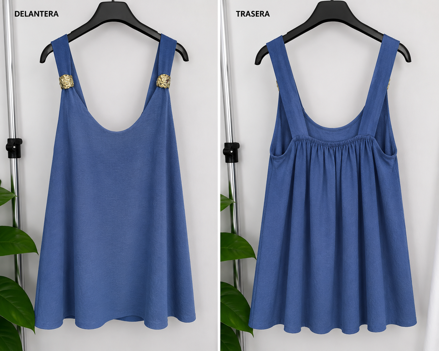 Blusa Fluida “Solara” con Detalle Dorado