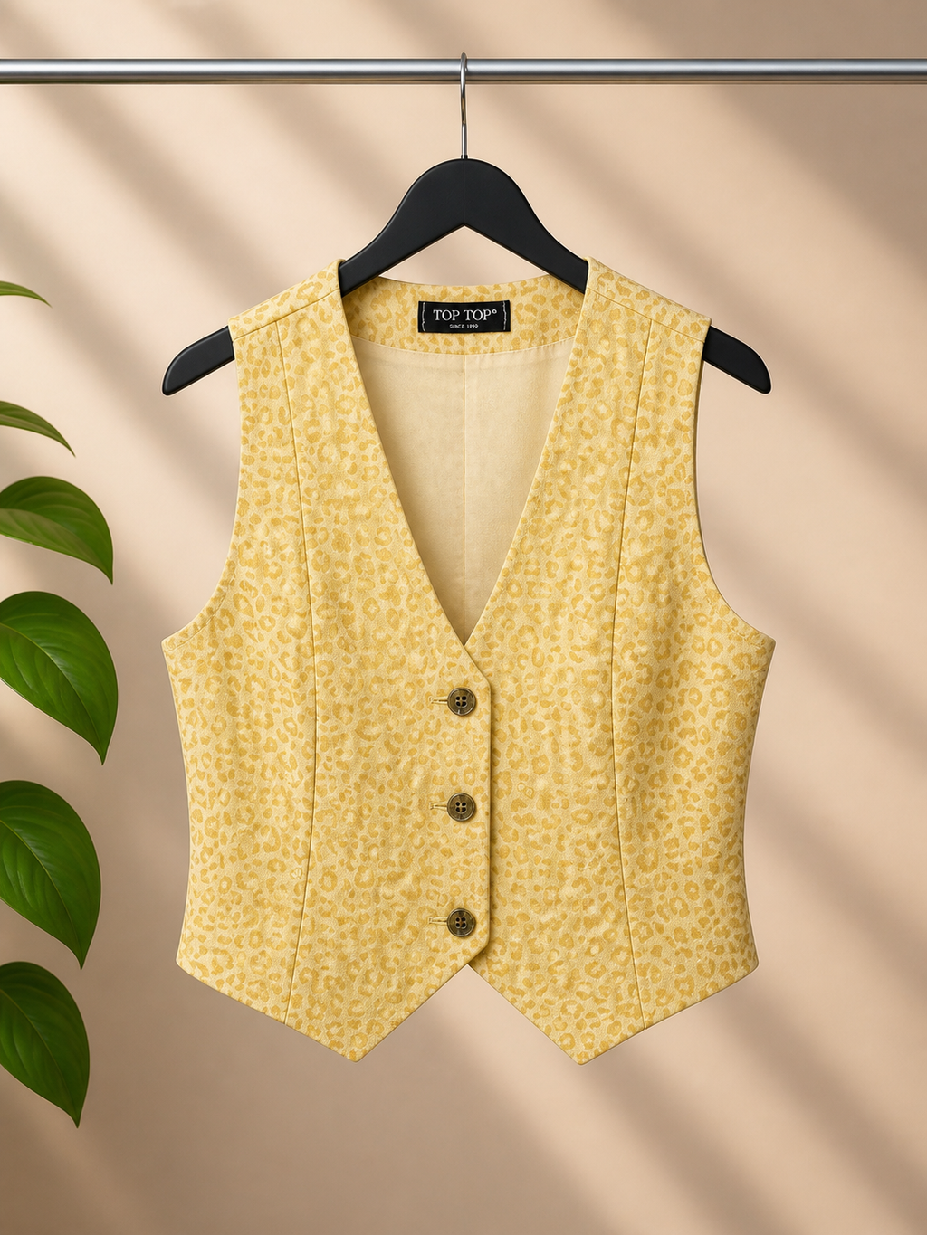 Chaleco Vaquero Animal Print con Botones