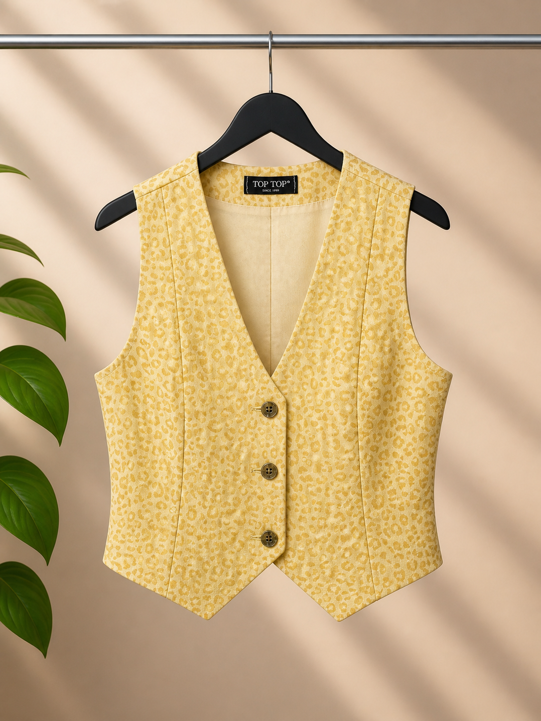 Chaleco Vaquero Animal Print con Botones