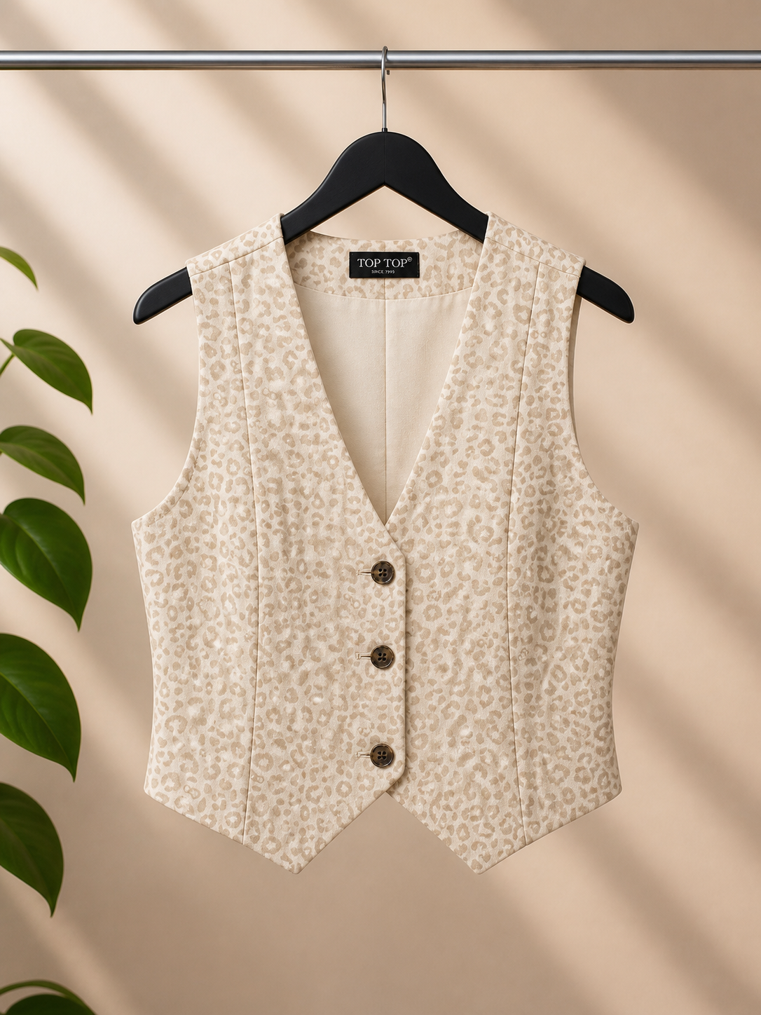 Chaleco Vaquero Animal Print con Botones