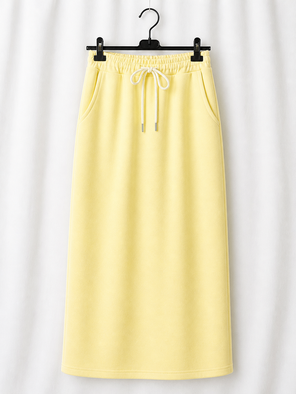 Falda Midi Urban Soft | Cintura Elástica y Cordón | Amarilla, Celeste, Negra y Beige