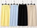 Falda Midi Urban Soft | Cintura Elástica y Cordón | Amarilla, Celeste, Negra y Beige