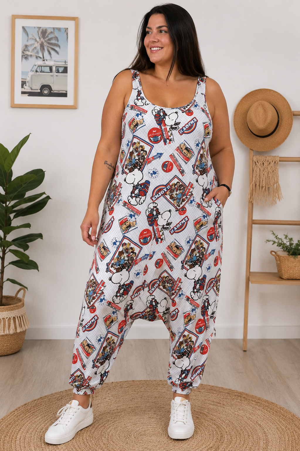 Mono Oversize de Licra Fría Estampado
