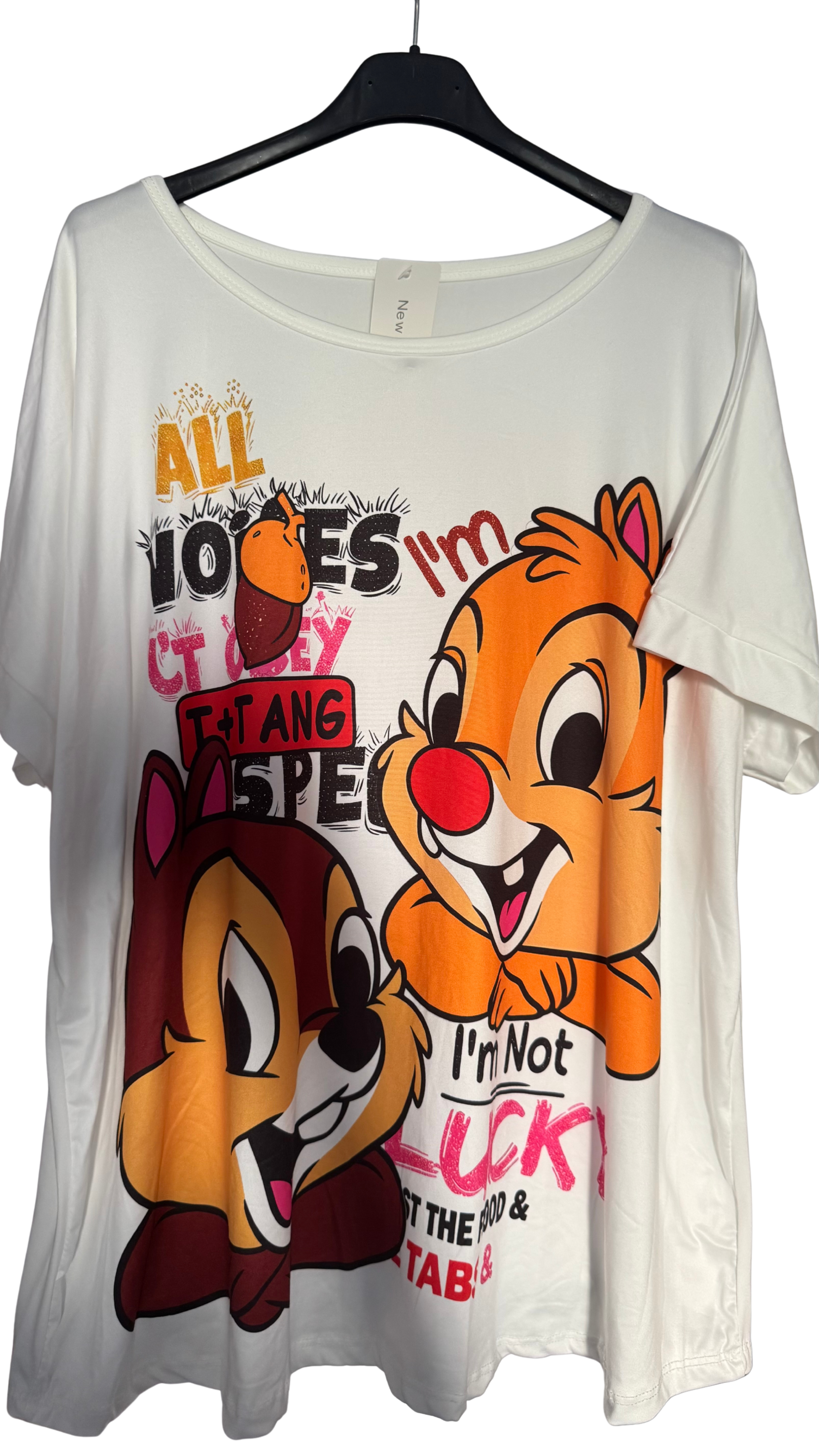 Camiseta Curvy Oversize con Estampado Frontal