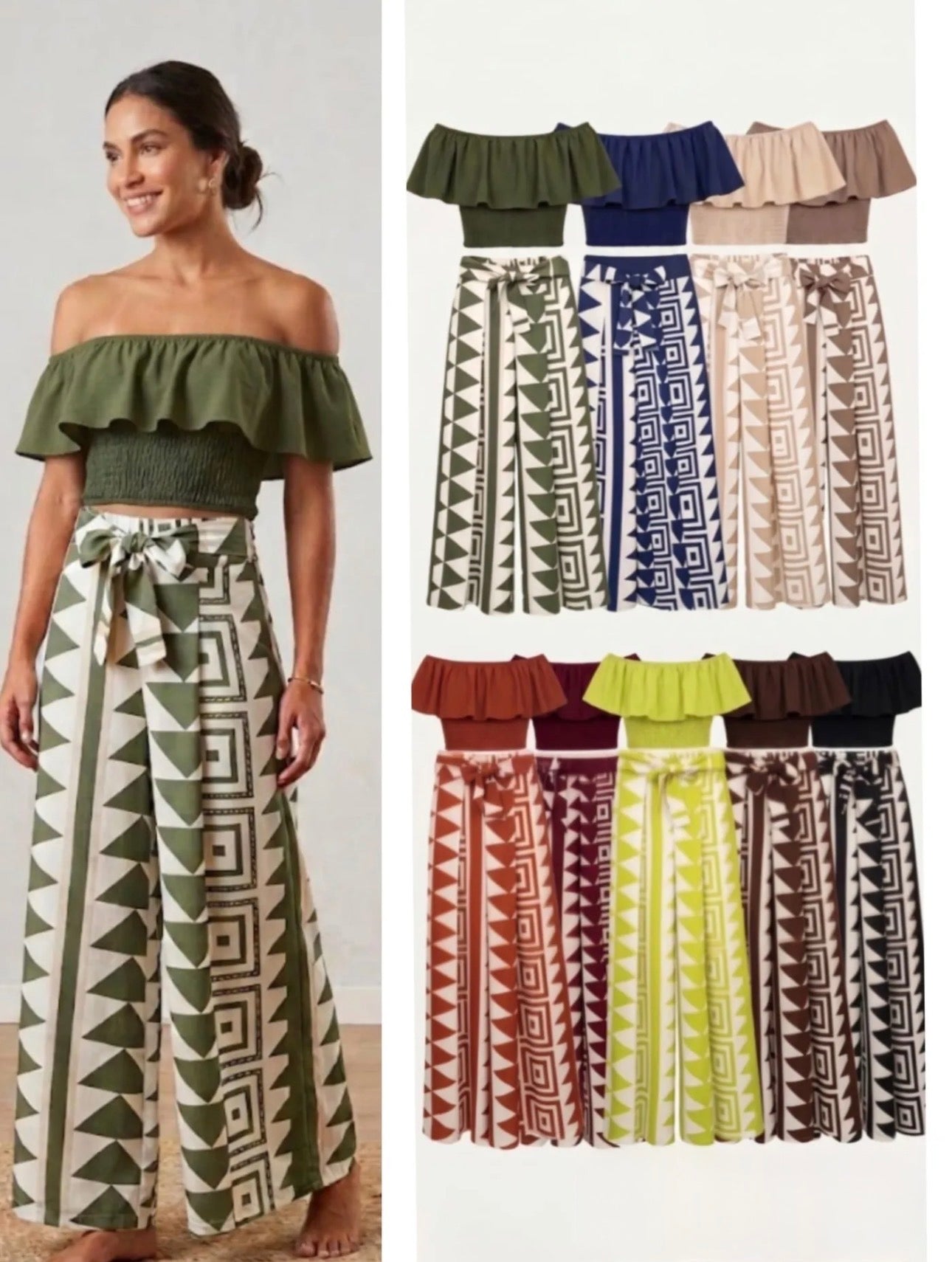 Conjunto Boho Geométrico Volante