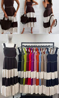 Vestido Bicolor Fluido – Vestido Fresco de Verano con Tirantes