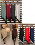 Vestido Lencero Asimétrico con Encaje