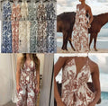 Conjunto Estampado de Top y Pantalón Fluido – Estilo Boho Chic
