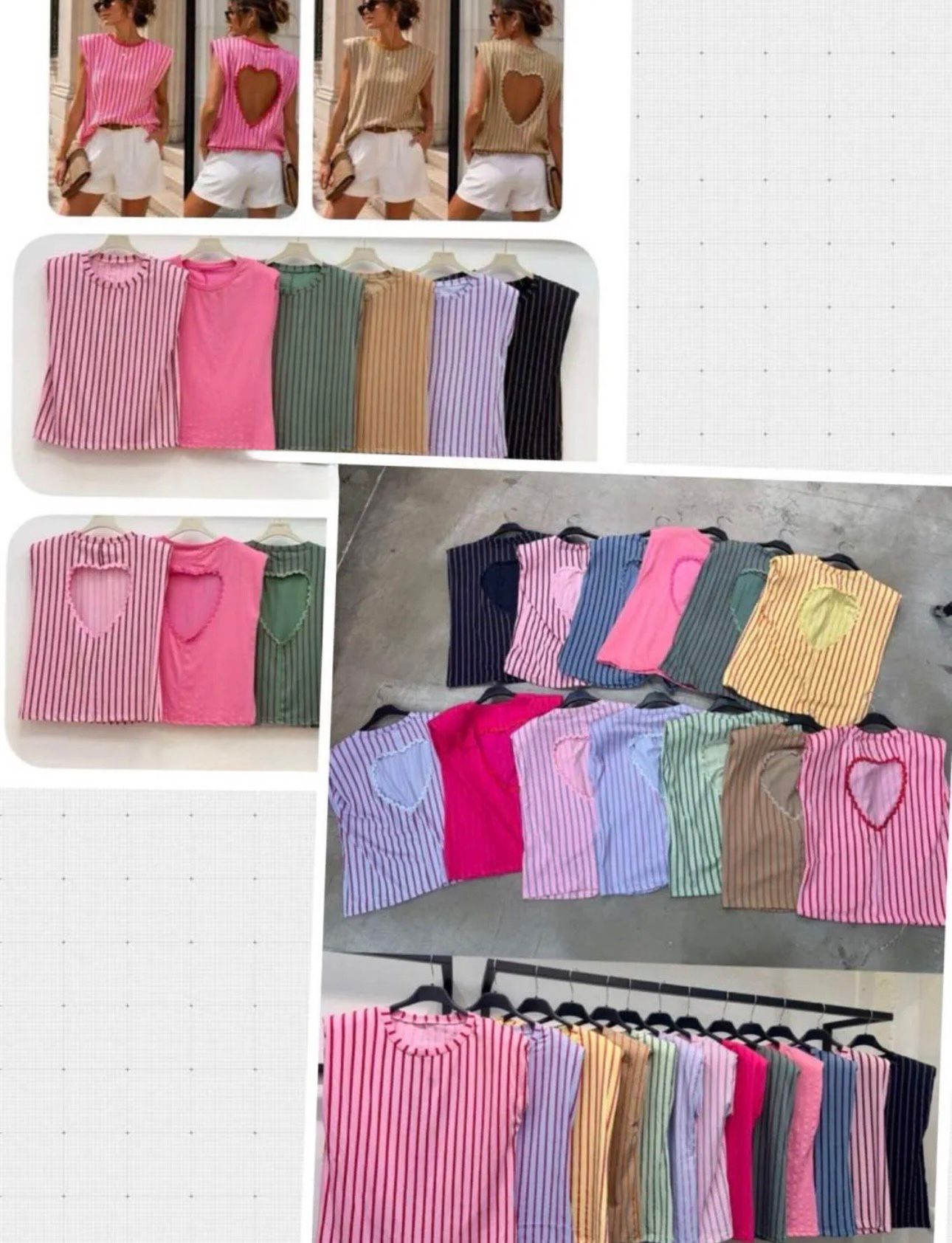 Camiseta Corazón Positano | Camiseta rayas con corazón en la espalda