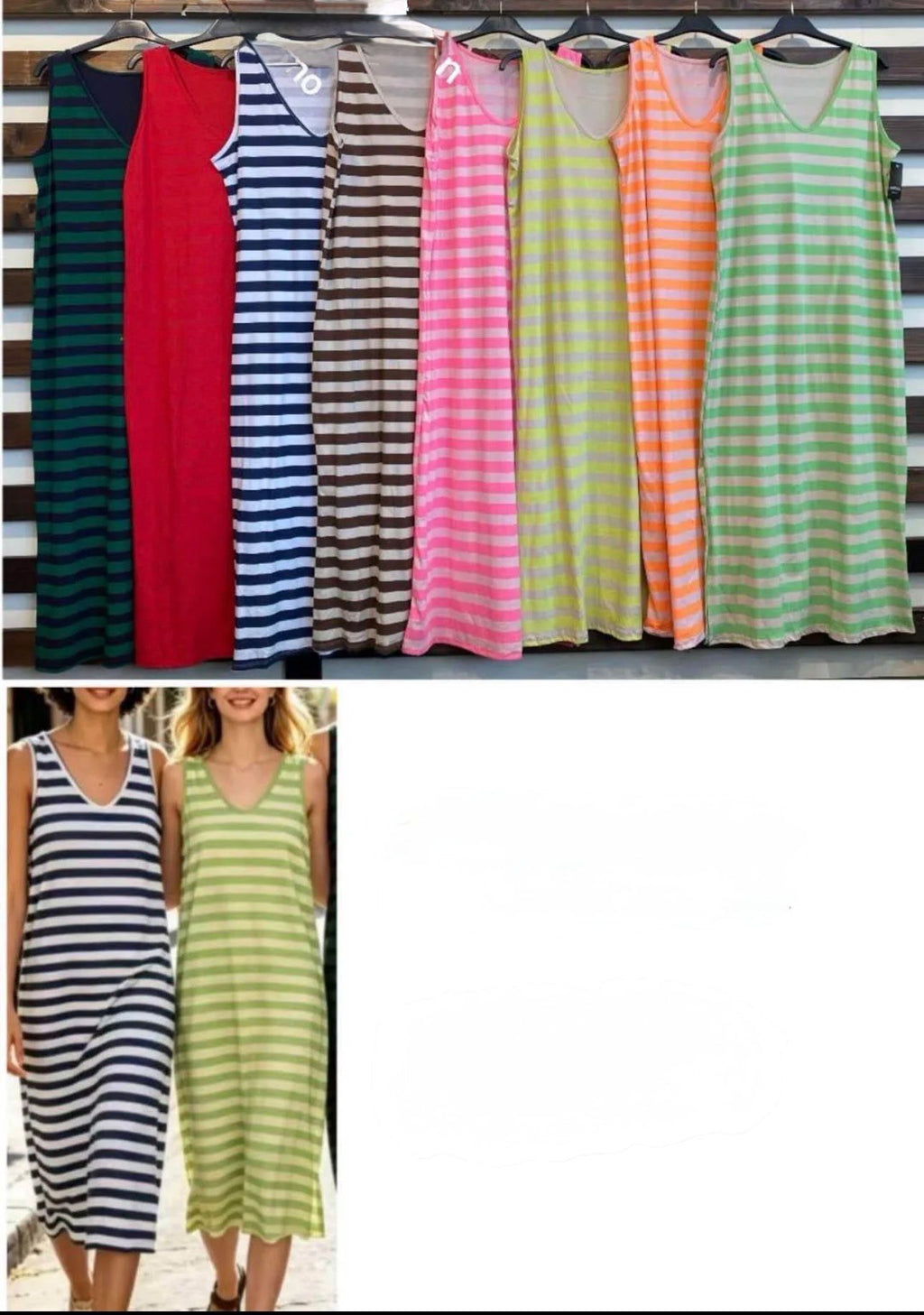 Vestido Amalfi | Vestido largo de rayas sin mangas