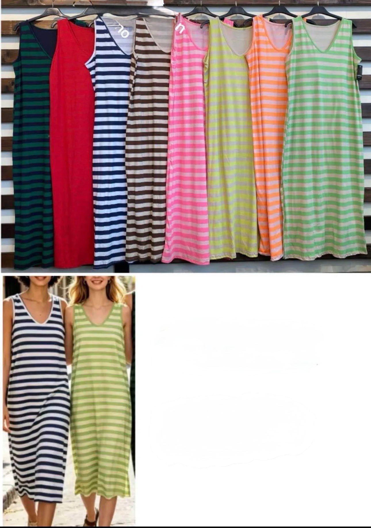 Vestido Amalfi | Vestido largo de rayas sin mangas