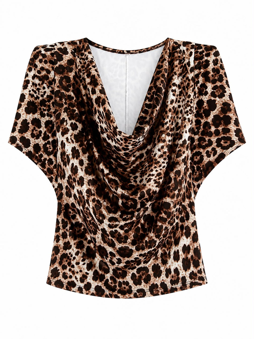 Camiseta Animal Print con Escote Drapeado