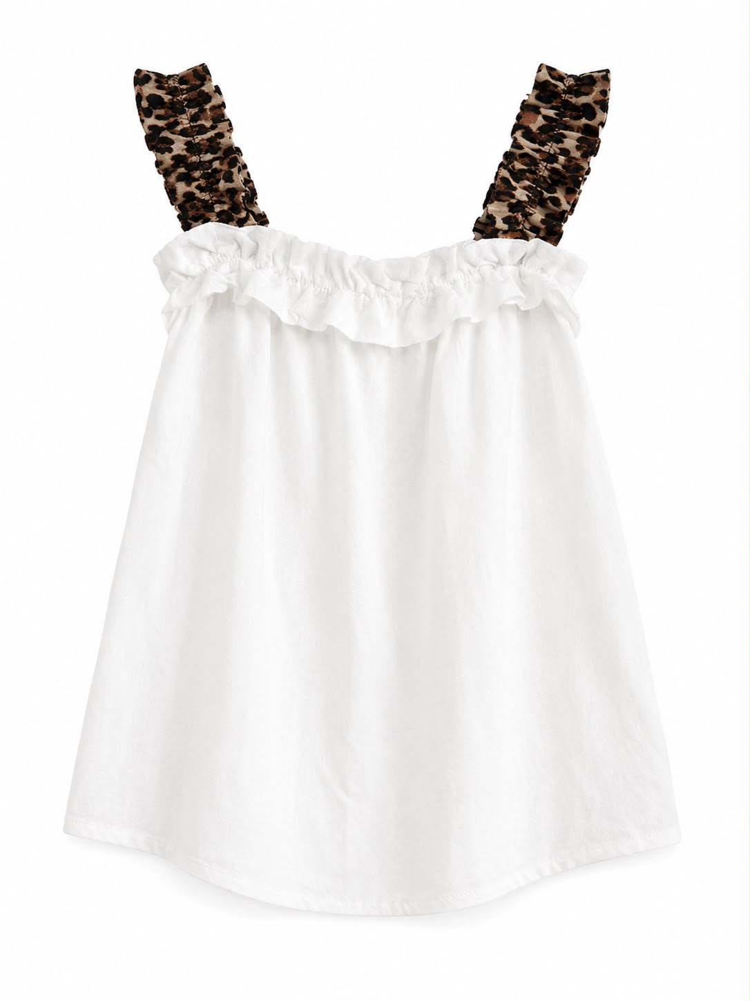 Top Animal Print con Tirantes Fruncidos
