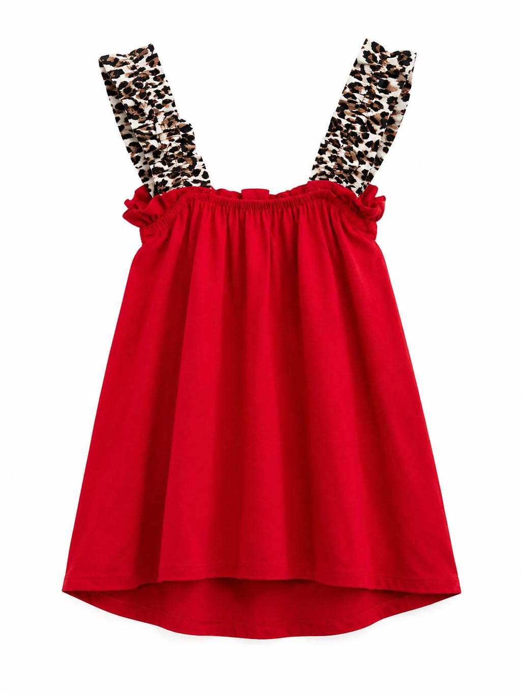 Top Animal Print con Tirantes Fruncidos