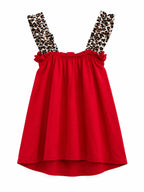 Top Animal Print con Tirantes Fruncidos