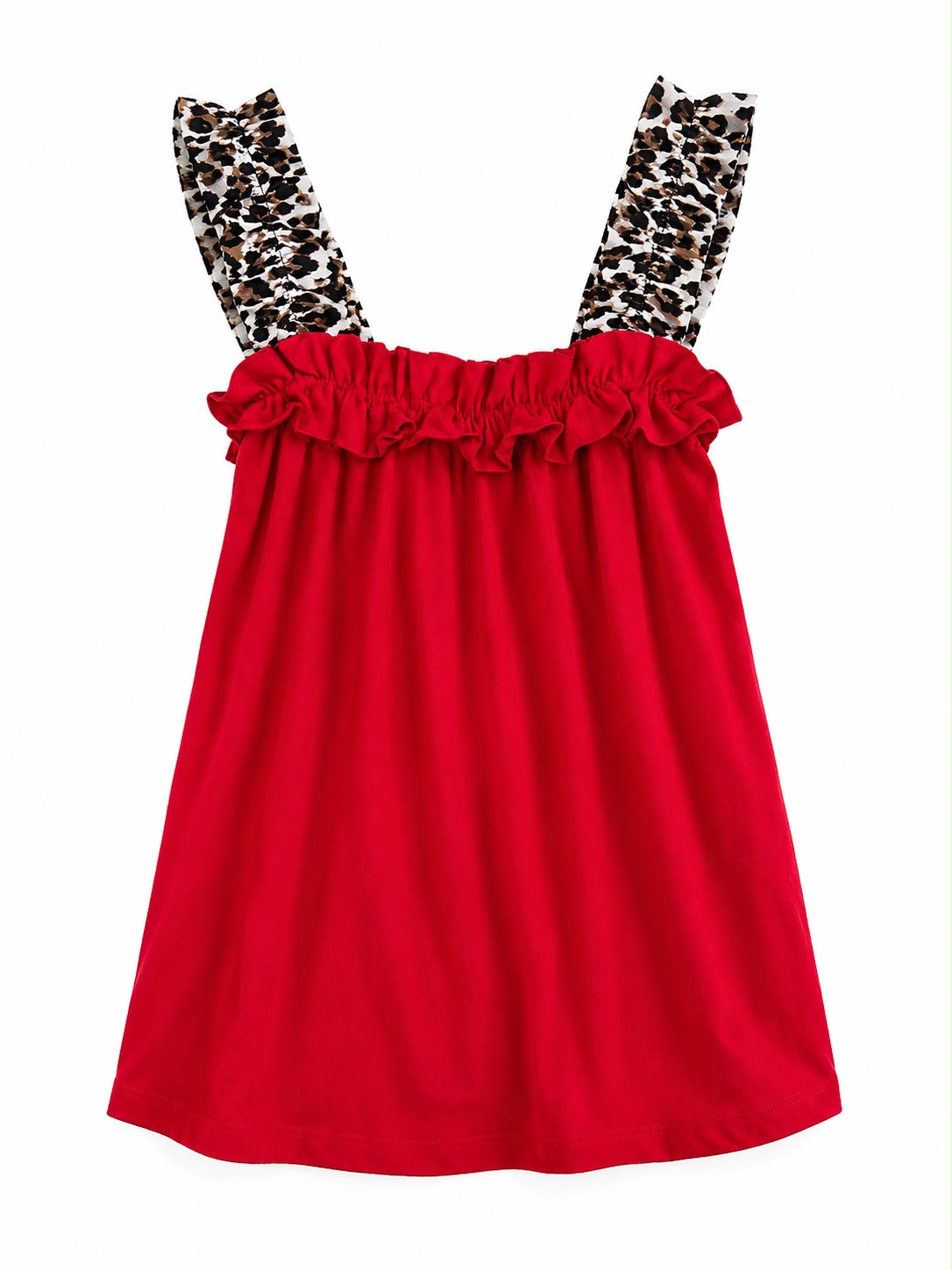 Top Animal Print con Tirantes Fruncidos