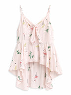 Blusa Flamingo – Estampado Cactus y Flamencos