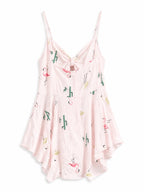 Blusa Flamingo – Estampado Cactus y Flamencos