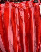 Pantalón Fluido de Rayas Verticales Pierna Ancha