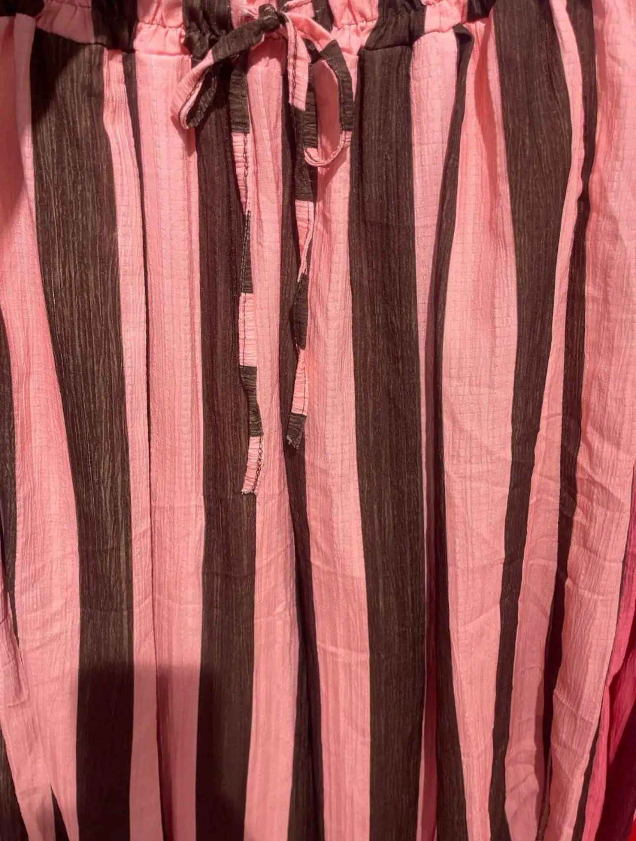 Pantalón Fluido de Rayas Verticales Pierna Ancha